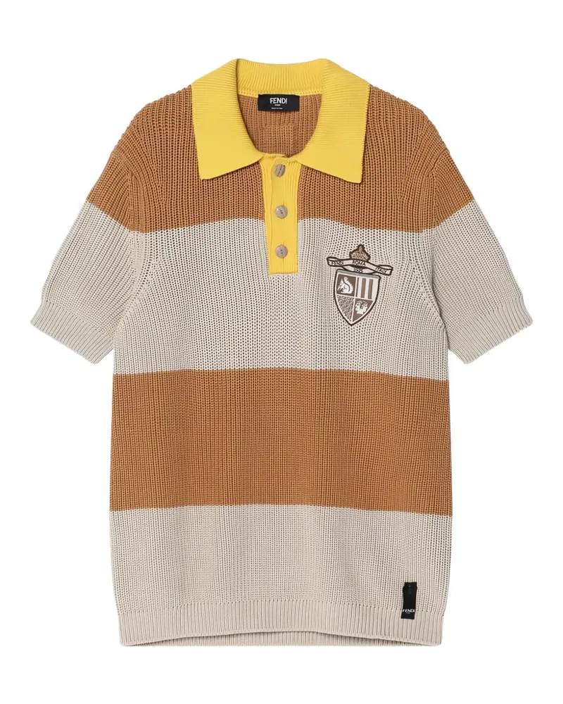 Fendi striped cotton polo shirt - Grau Grau