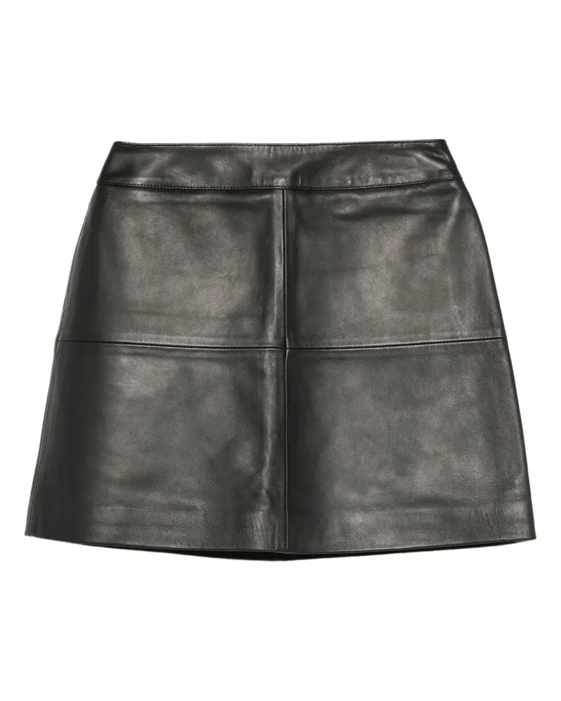 Eric Bompard Minirock aus Leder - Schwarz Schwarz
