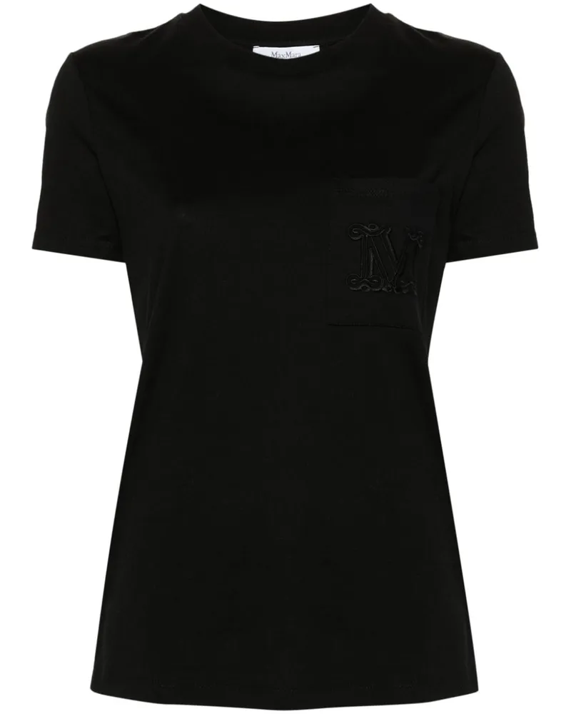 Max Mara T-Shirt mit Logo-Stickerei - Schwarz Schwarz