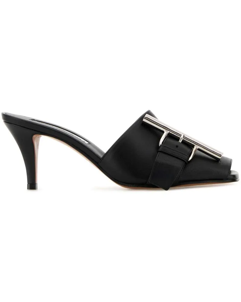 Alexander McQueen Pantoletten aus Leder 70mm - Schwarz Schwarz