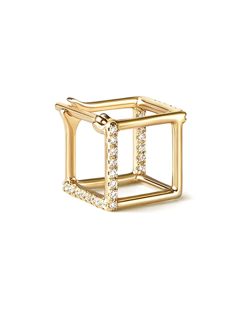 SHIHARA Quadratischer Ohrring mit Diamanten - Metallic Metallic