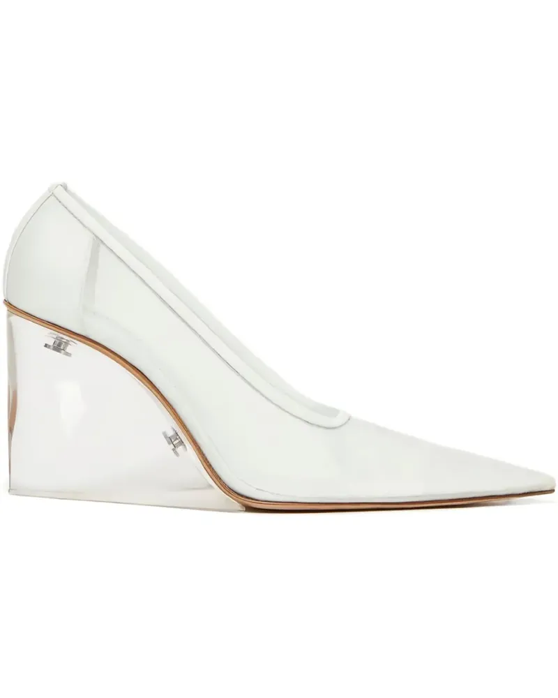 SPORTMAX Wedge-Plateaus aus Leder 90mm - Weiß Weiß