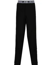 Versace Jeans Straight-Leg-Hose mit Logo Schwarz