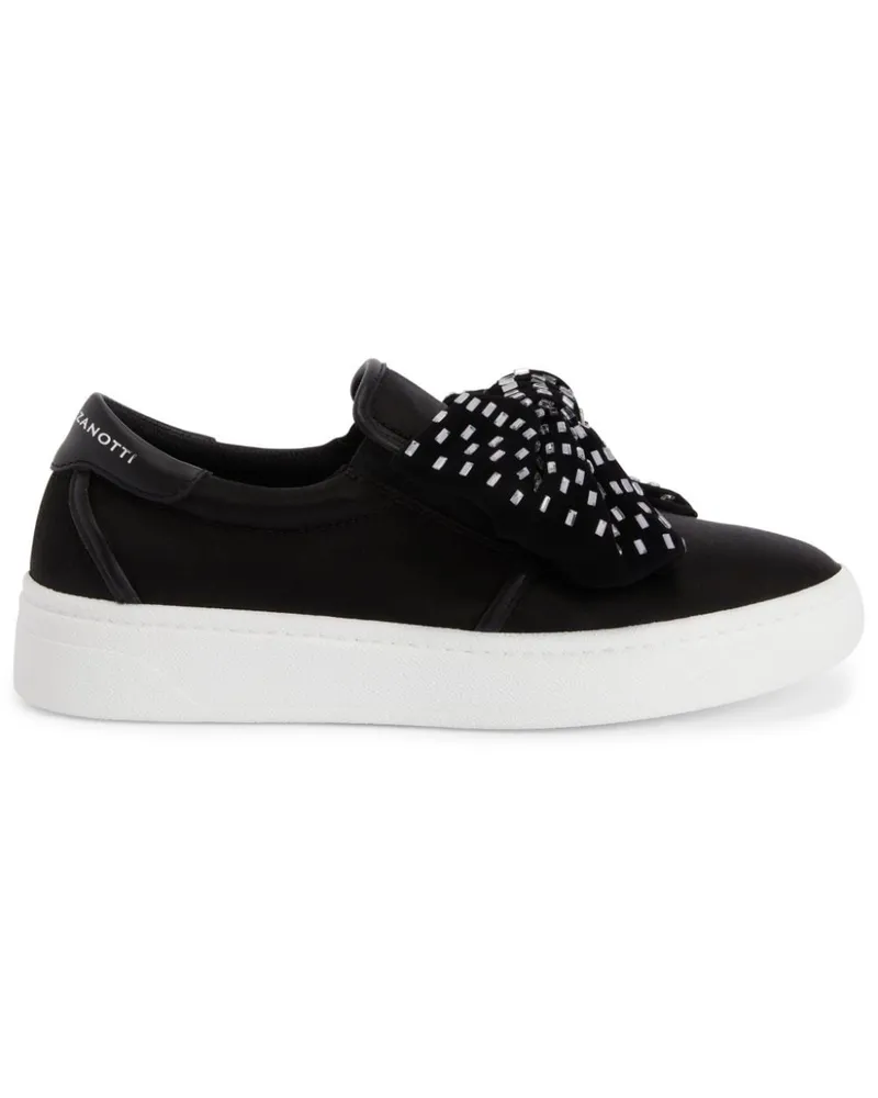 Giuseppe Zanotti Sneakers mit Kristallschleife - Schwarz Schwarz