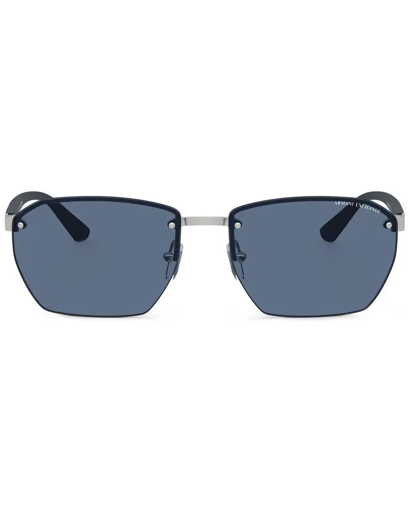Armani Exchange Sonnenbrille mit eckigem Gestell - Silber Silber
