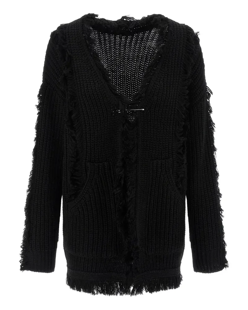 R13 brooch-detail cardigan - Schwarz Schwarz