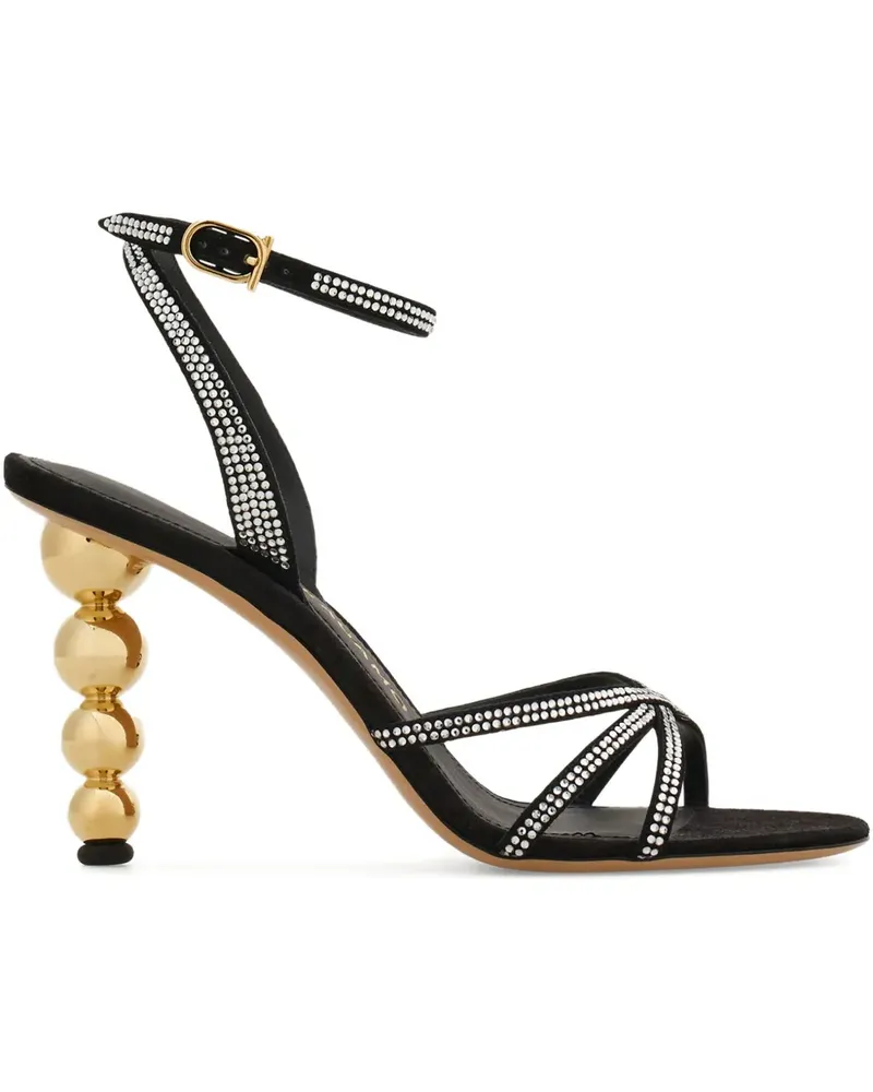 Ferragamo Sandalen mit Kristallkugel-Absatz 90mm - Schwarz Schwarz