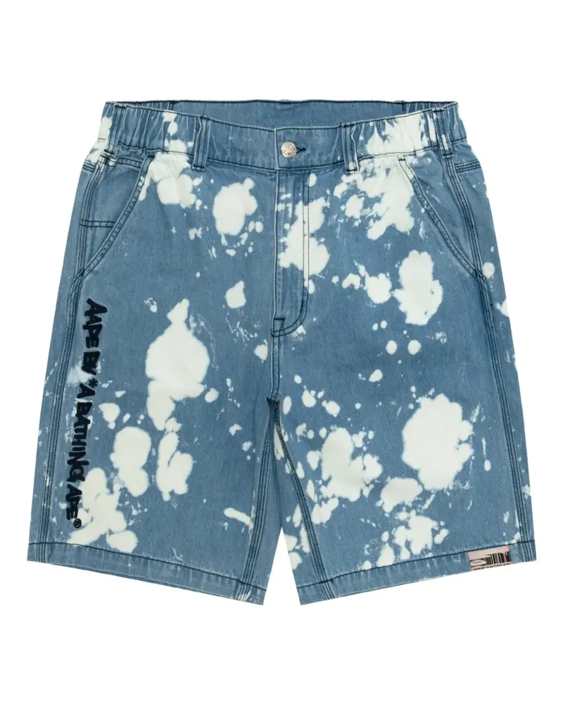 BAPE logo-embroidered shorts - Blau Blau