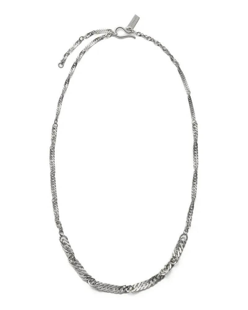 Christophe Lemaire Verdrehte Halskette aus rhodiniertem Silber Silber