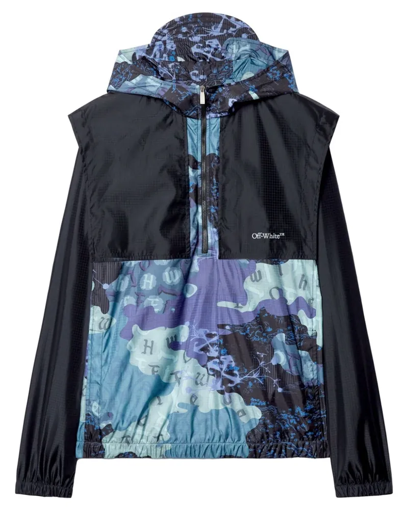 OFF-WHITE Windbreaker mit grafischem Print - Blau Blau