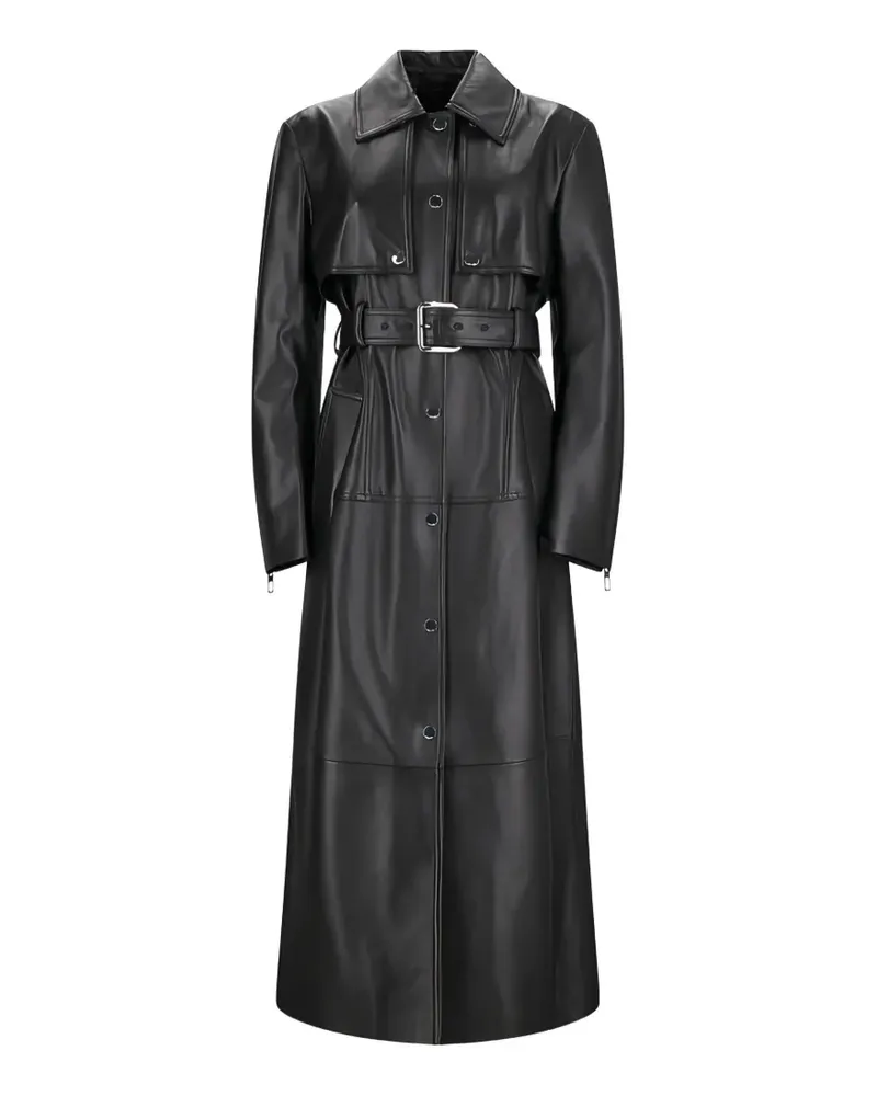 Max Mara leather two-piece trench coat - Schwarz Schwarz