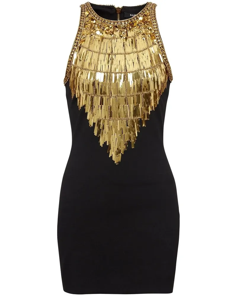 Balmain Kleid mit Pailletten - Blau Blau