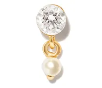 18kt Gelbgoldohrstecker mit Perlen und Diamant