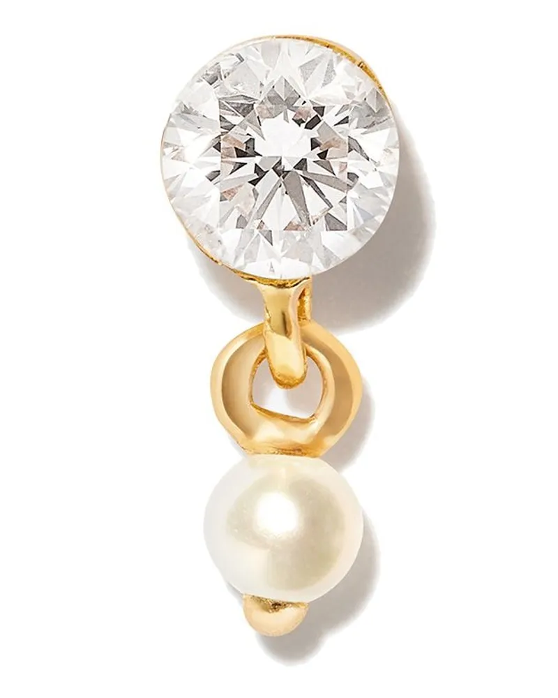 Maria Tash 18kt Gelbgoldohrstecker mit Perlen und Diamant Gold