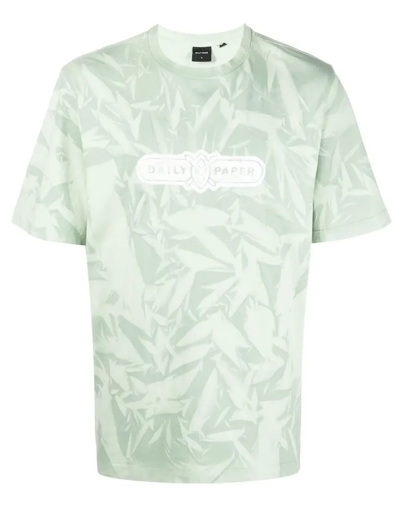 Daily Paper Menef T-Shirt mit Knitteroptik - Grün Grün