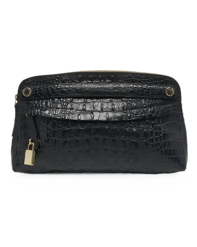 Furla Clutch mit Kroko-Prägung - Schwarz Schwarz