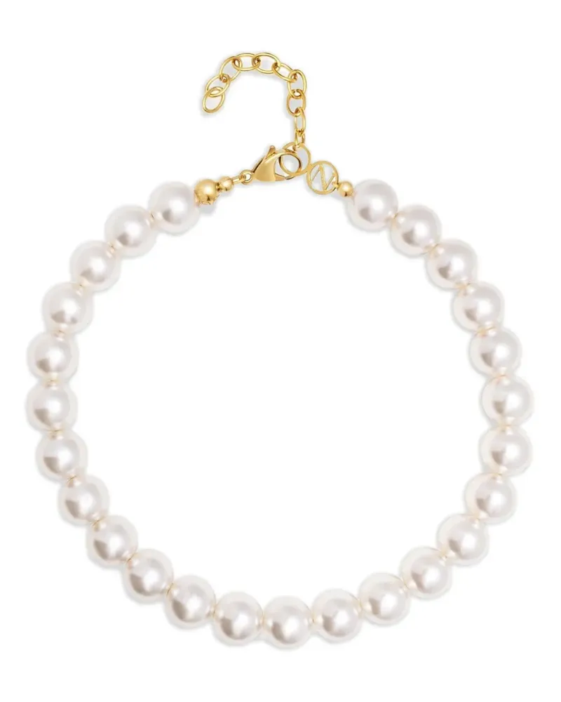 Nialaya Chunky Pearl Choker - Weiß Weiß