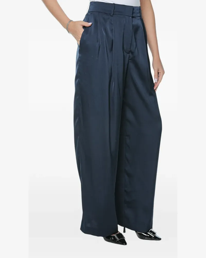 Michael Kors Satinhose mit weitem Bein - Blau Blau
