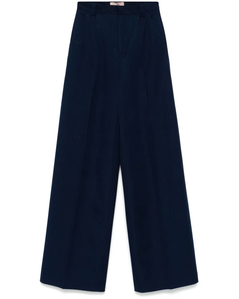 Twin-Set Weite Hose mit Nadelstreifen - Blau Blau