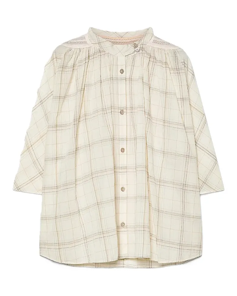 forte_forte Hemd mit Karomuster - Nude Nude