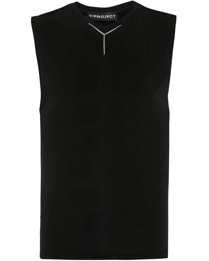 Y/PROJECT Tanktop mit Logo-Schild Schwarz