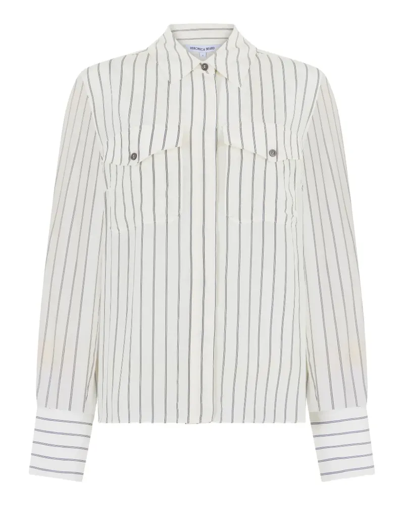 Veronica Beard Saku striped pocket shirt - Nude Nude