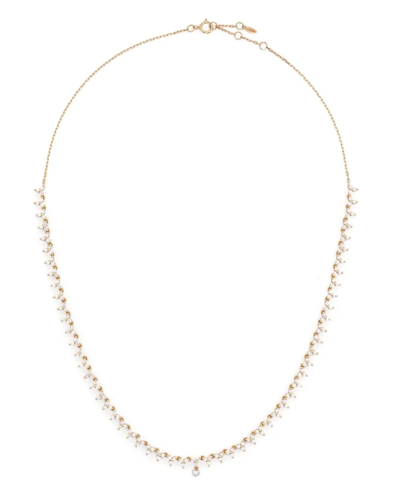 PERSEE 18kt Triangle Gelbgold-Tennishalskette mit Diamant Gold