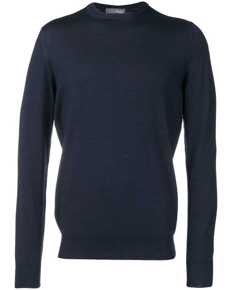 Drumohr  Fein gestrickter Pullover - Blau Blau