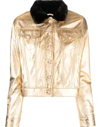 MADISON.MAISON Lederjacke mit metallischem Finish Gold