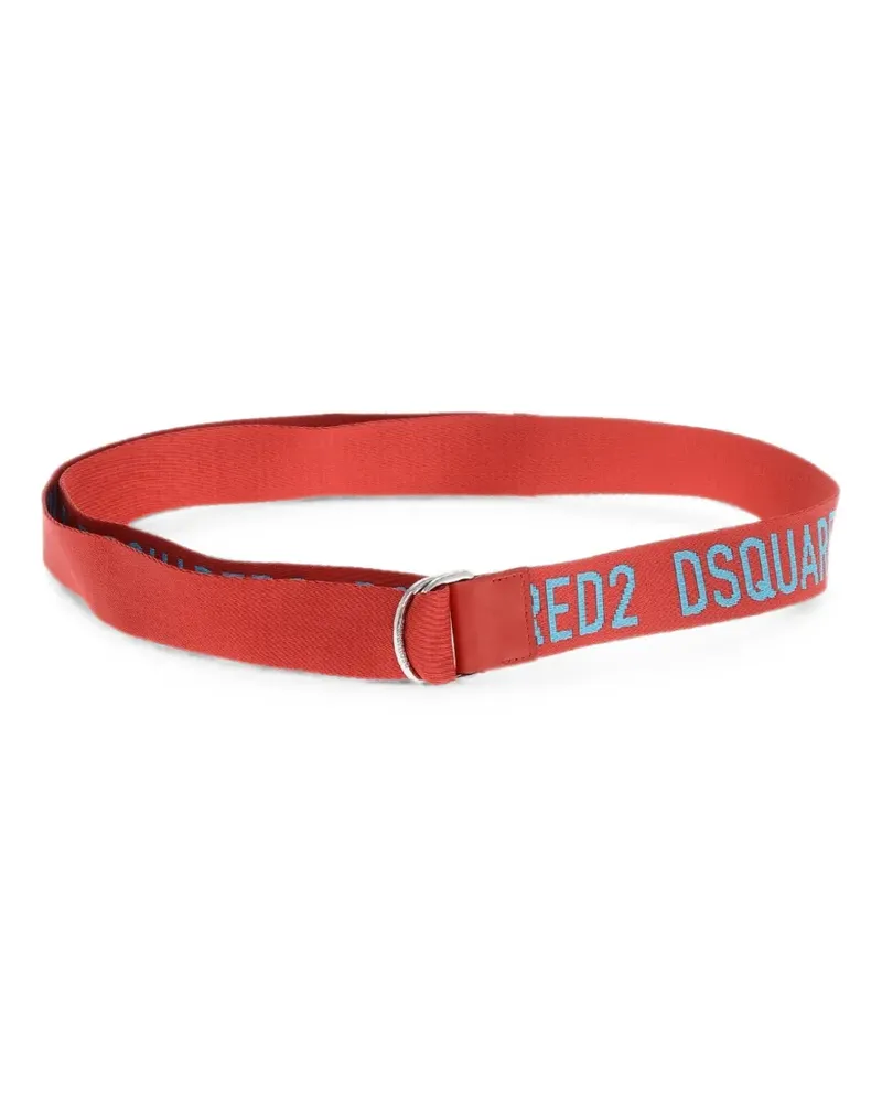 Dsquared2 logo-jacquard tape belt - Rot Rot