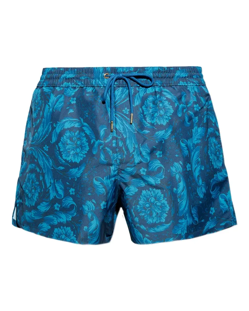 Versace floral-motif drawstring swim shorts - Blau Blau
