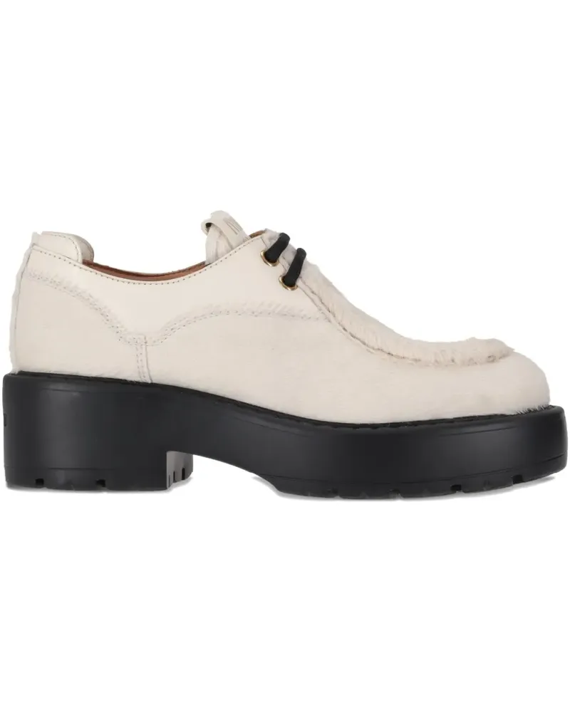 Miu Miu 55mm platform leather shoes - Nude Nude