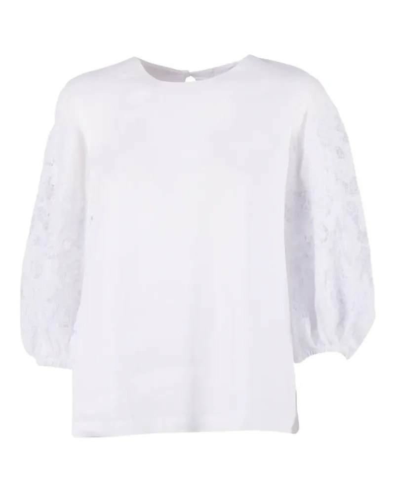 Max Mara embroidered balloon-sleeve blouse - Weiß Weiß