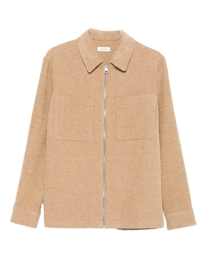 Sandro Gerippte Hemdjacke - Nude Nude