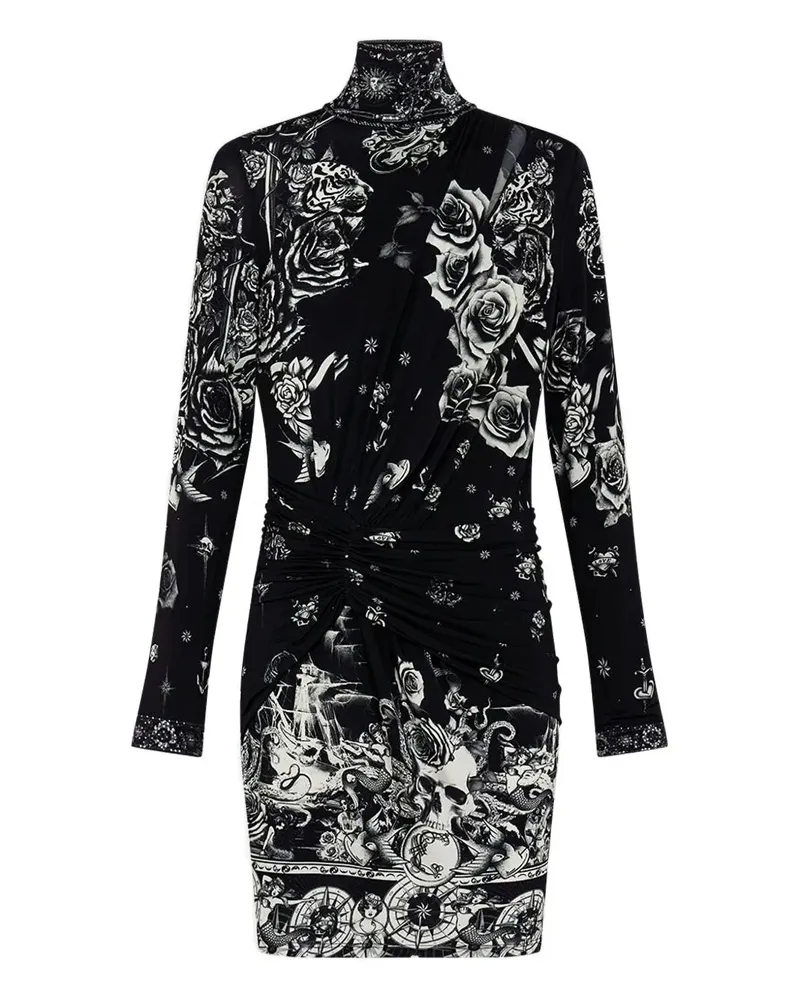 Camilla Drapiertes Tales of Tattoo Jerseykleid - Schwarz Schwarz