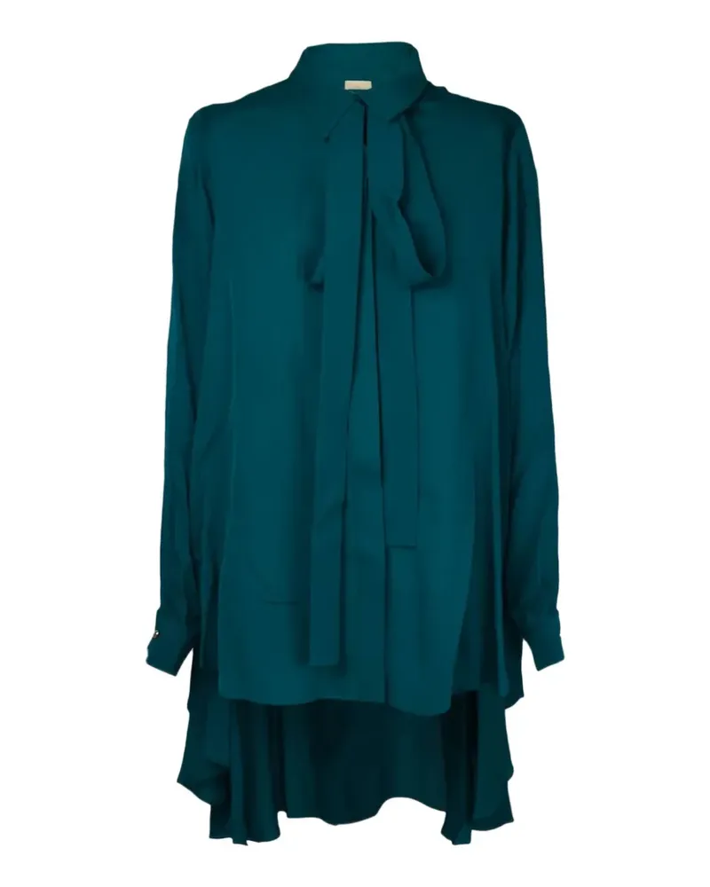 Elie Saab bow-detail flared blouse - Blau Blau