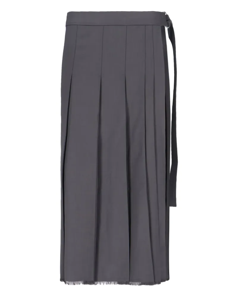 LVIR pleated fringed midi skirt - Grau Grau