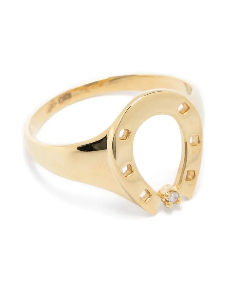 Aliita 9kt Horseshoe Gelbgoldring mit Diamanten Gold