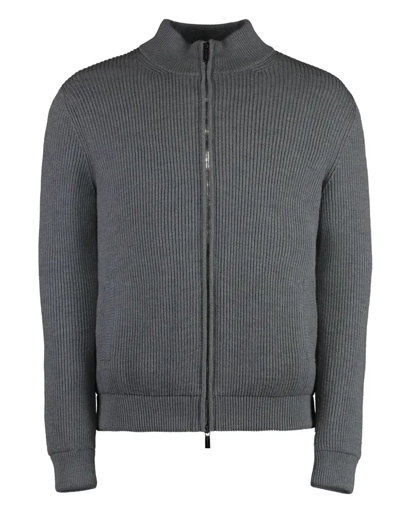 MOORER Gerippter Cardigan aus Kaschmir - Grau Grau