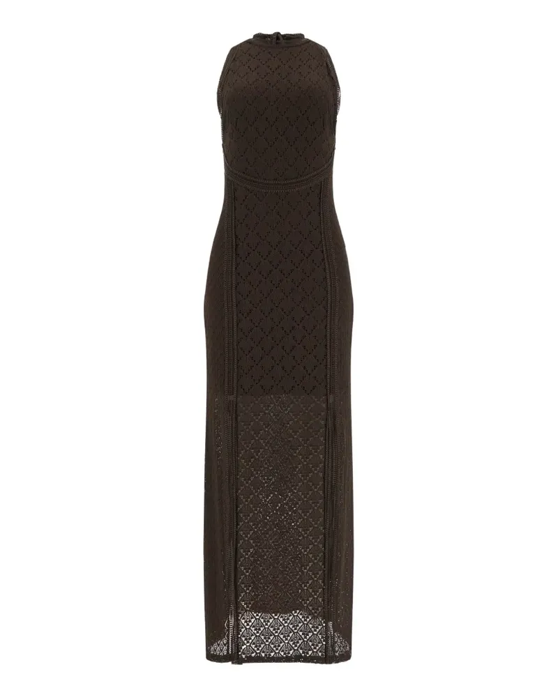 Guess Langes Kleid mit Lochmuster - Braun Braun
