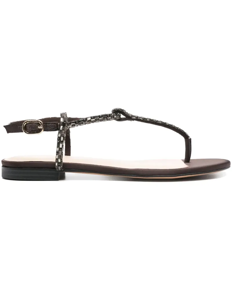 Twin-Set Sandalen mit Perlen - Braun Braun