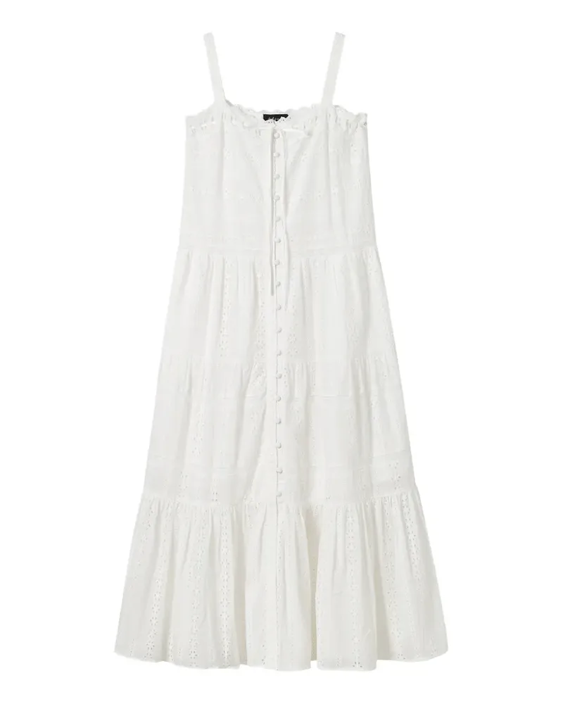 Tout a Coup broderie-anglaise tiered dress - Weiß Weiß