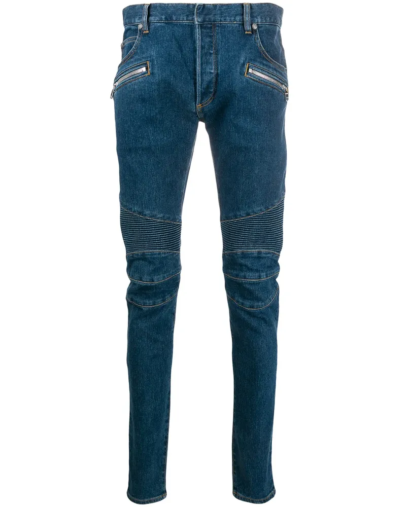 Balmain Schmale Jeans - Blau Blau