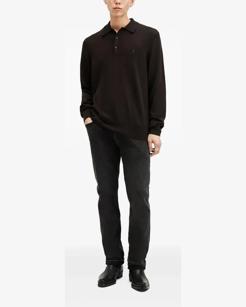 AllSaints Poloshirt mit Logo-Stickerei - Braun Braun