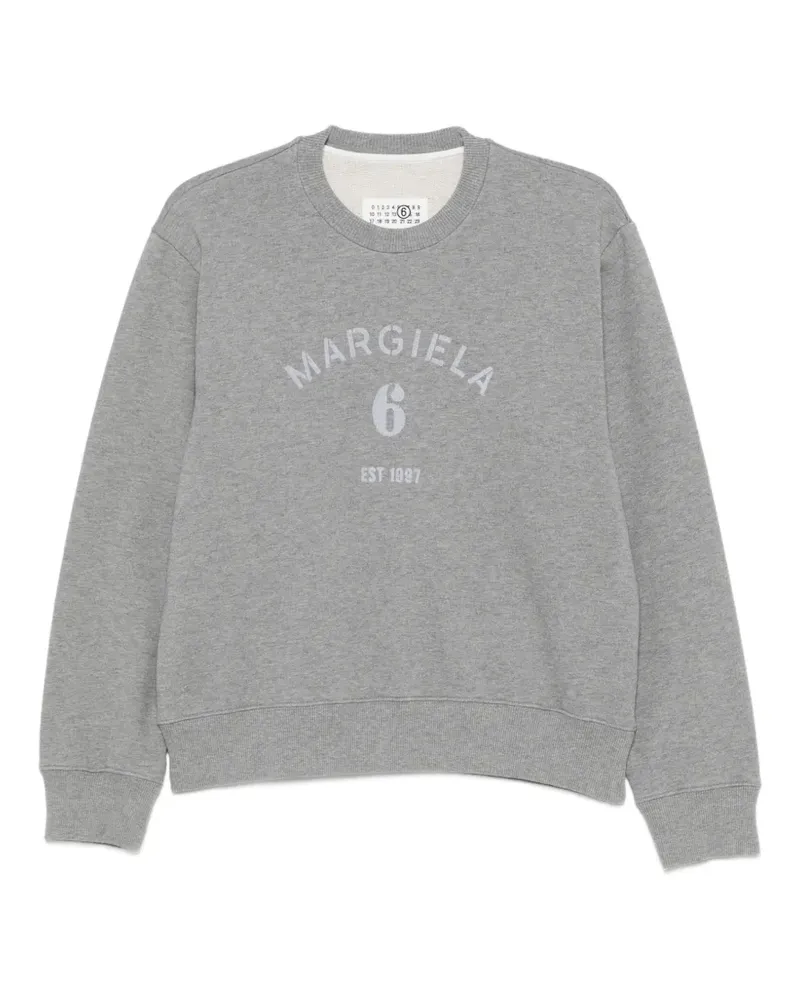 Maison Margiela Pullover mit Logo-Print - Grau Grau