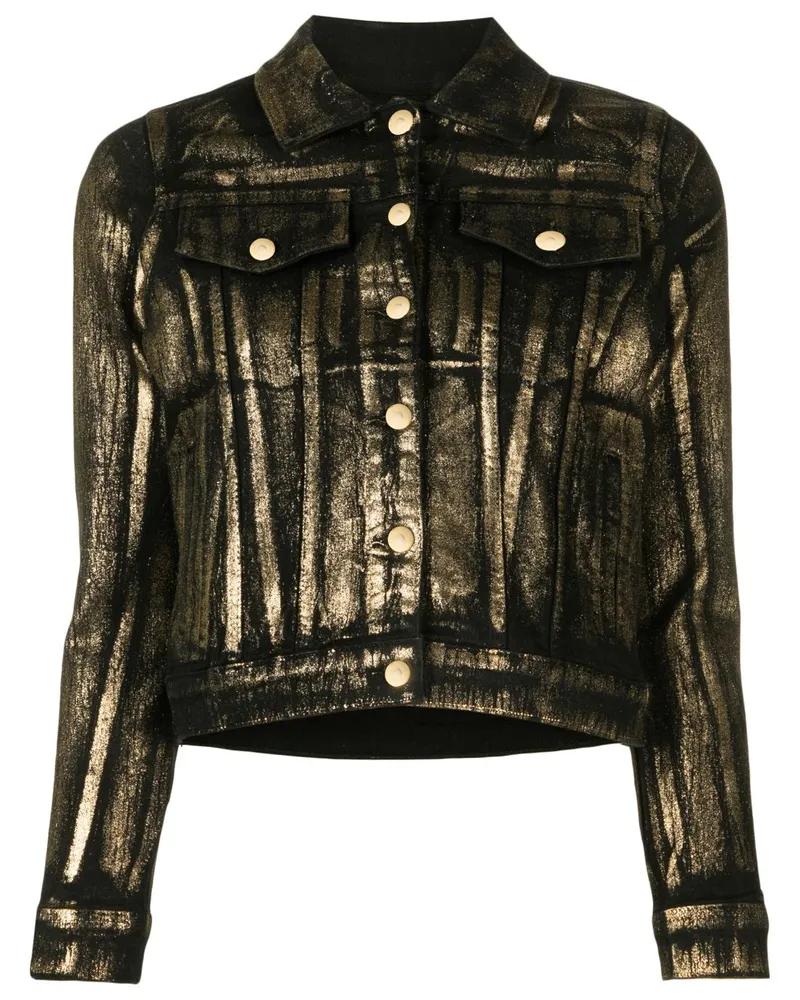 MADISON.MAISON Jeansjacke mit Einsätzen - Schwarz Schwarz