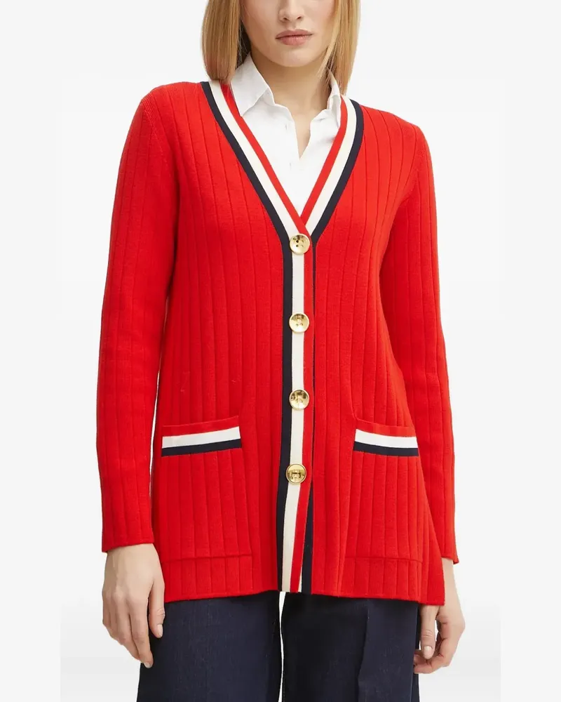 Luisa Spagnoli Gerippter Cardigan mit Knöpfen - Rot Rot