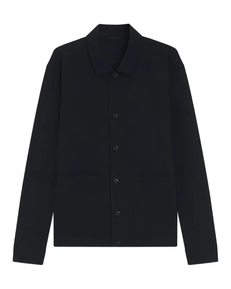 HUGO BOSS textured-finish patch-pocket jacket - Blau Blau