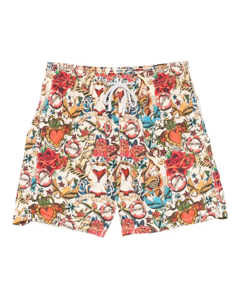 MC2 Saint Barth Gustavia tattoo-print swim shorts - Nude Nude