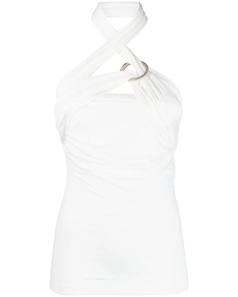ATTICO Drapiertes Neckholder-Top - Weiß Weiß